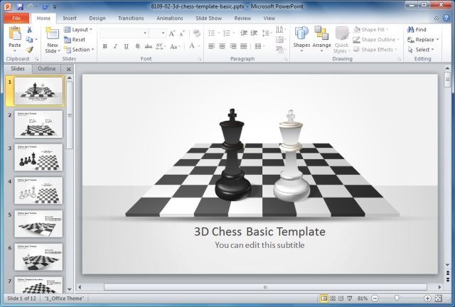 Basic 3D Chess Template for PowerPoint