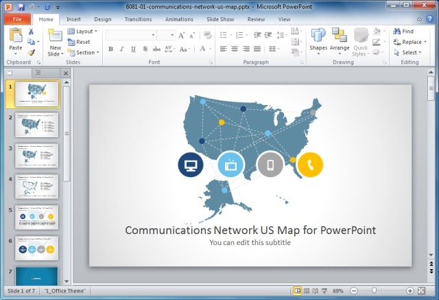 Communications Network Template For PowerPoint