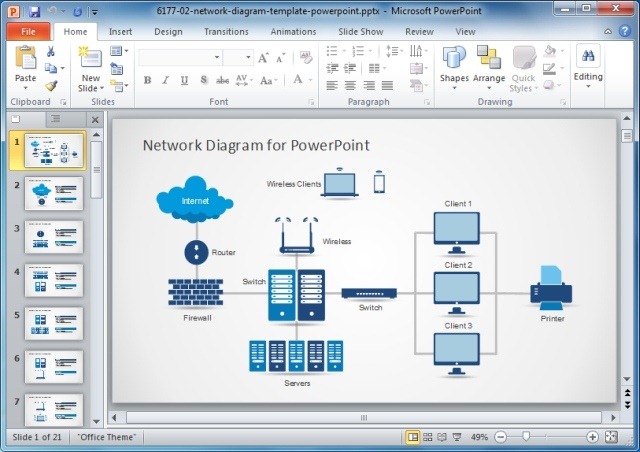 powerpoint network diagram template