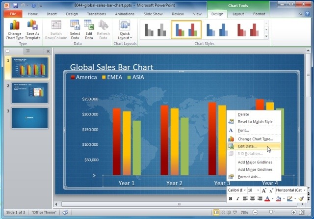 Edit Chart To Create Business Presentation