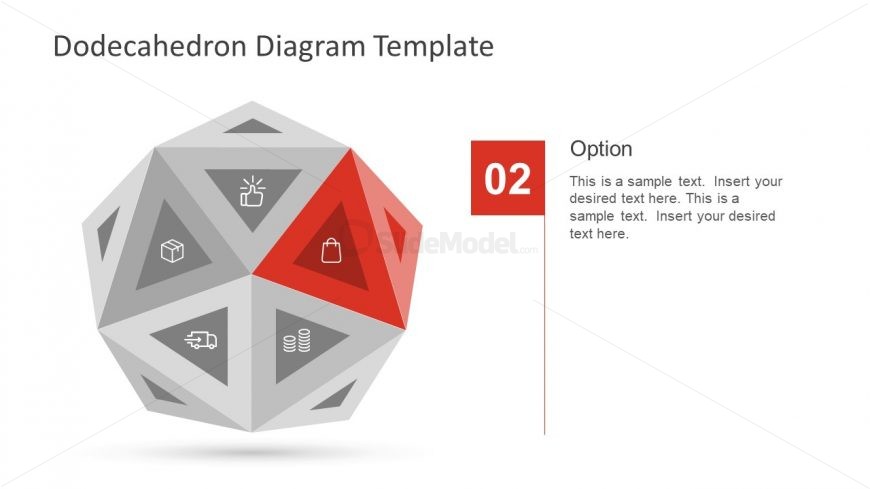 PowerPoint Diagram of Dodecahedron Shape