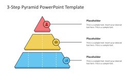 Free 3-Step Simple Pyramid Template PPT Slide