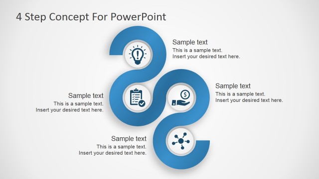 Free Four Steps Concept Diagram for PowerPoint