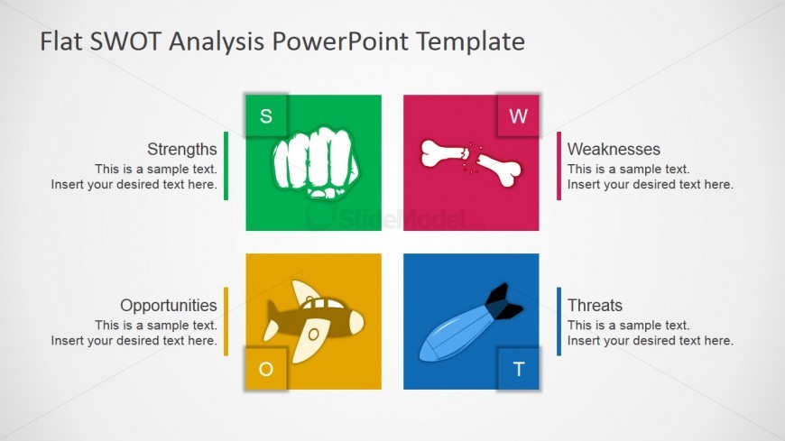 PowerPoint Template Flat SWOT Analysis Template