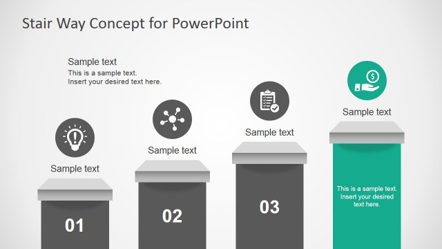 Free Concept Diagram Stair Way Model PPT