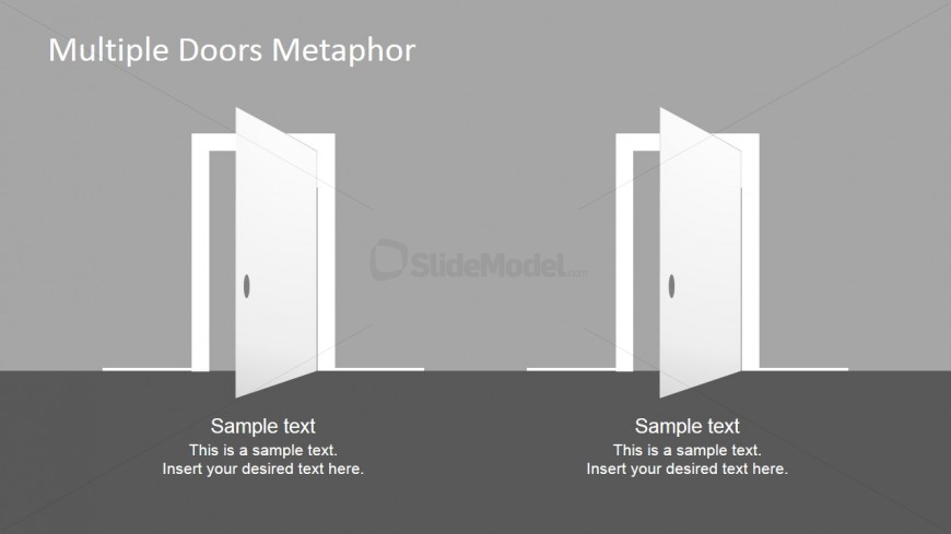 Free PowerPoint Template Two Doors Clipart