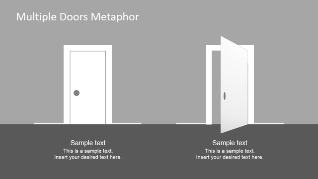 Free PPT Template Open and Closed Door Clipart