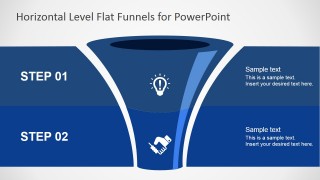 Two Steps Marketing Funnel with editable icons.