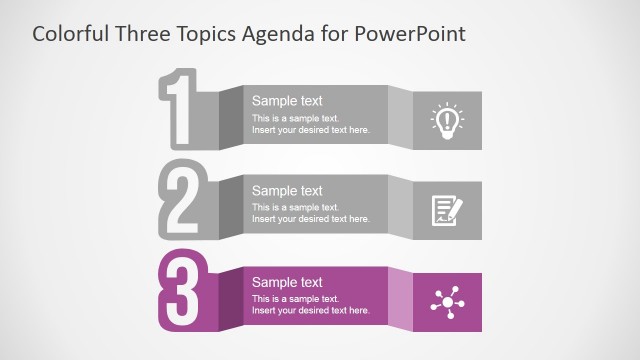 Three Steps PowerPoint Template Agenda