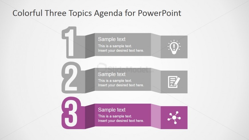 Agenda of Three Steps for PowerPoint
