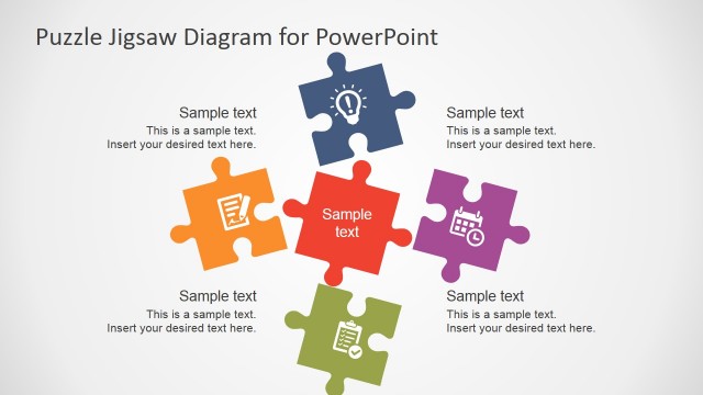5 Piece Puzzle Template for PowerPoint