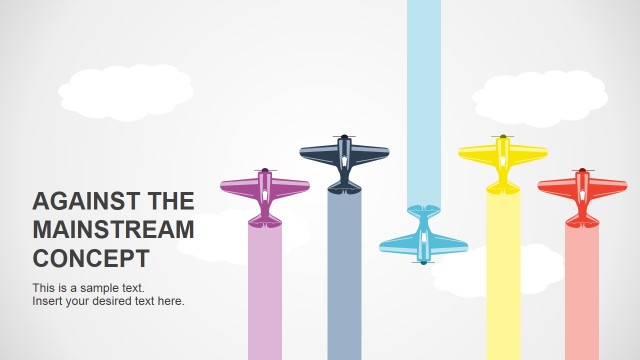 Against the Mainstream Concept Clipart for PowerPoint