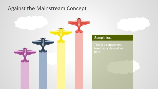Four Planes In Formation Scene for PowerPoint