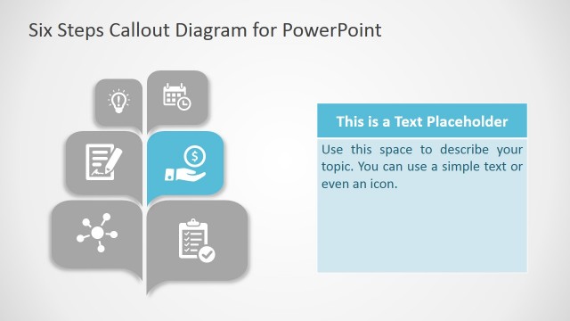 Callout Boxes Six Step PowerPoint Diagram