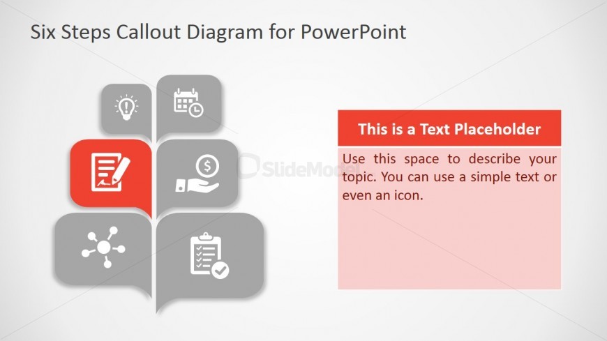 PowerPoint Template Callout Design of Six Steps