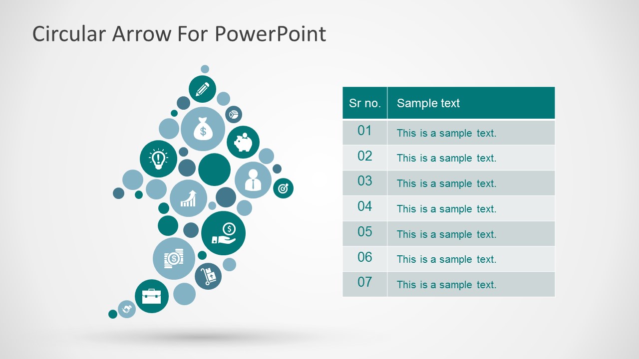 Free 7 Steps Circular Arrow Icons For Powerpoint Templates