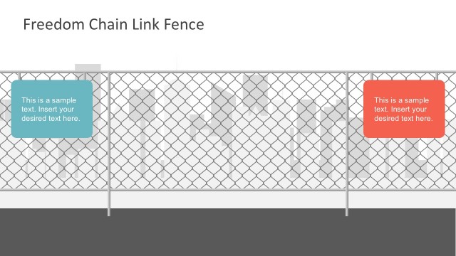Realistic Wire Chain Link Fence Free PowerPoint Vector