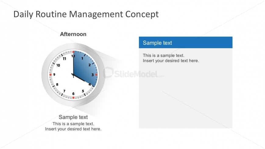 Free PowerPoint Analog Clock Shape With Text Field