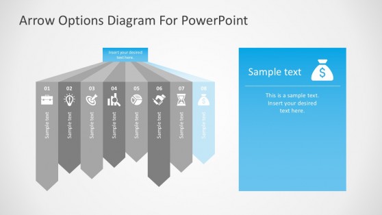 Free 8 Stages Arrow Vision Diagram For Business Teams