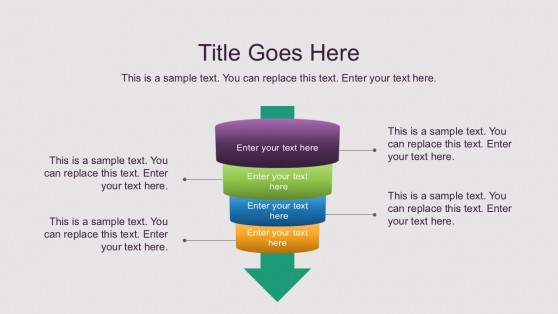 Free 4 Steps Funnel Diagrams with Arrow Vectors