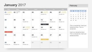 January 2017 Calendar PowerPoint Slides