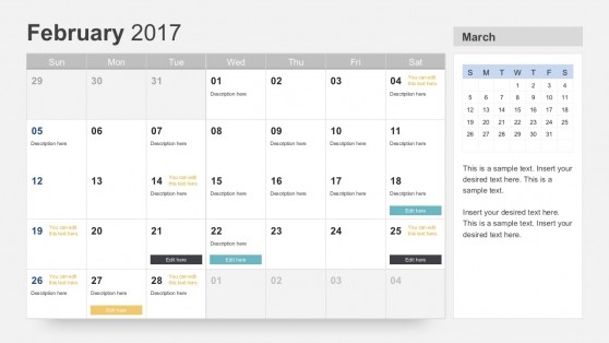Free Project Calendar Planner 2017