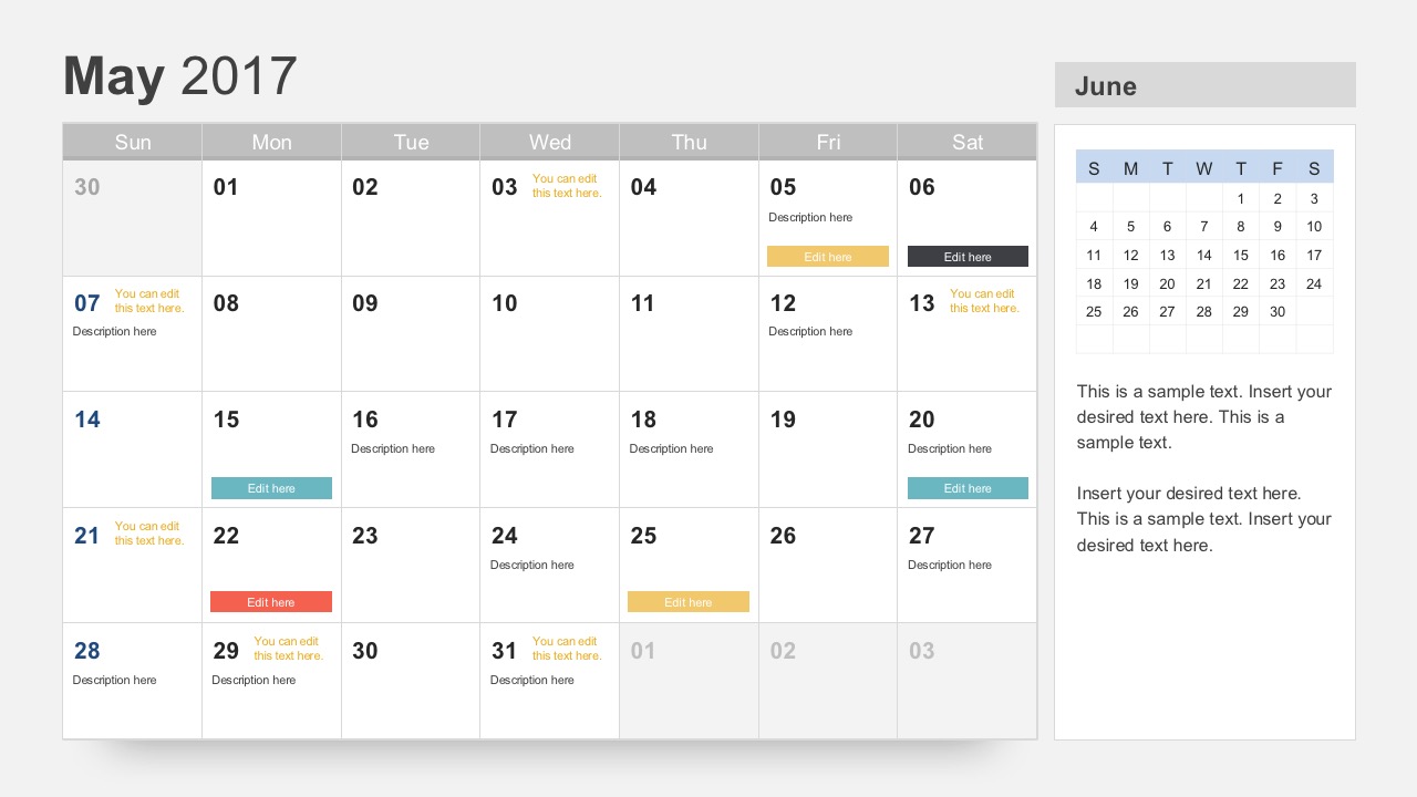 Free Editable Calendar Templates SlideModel