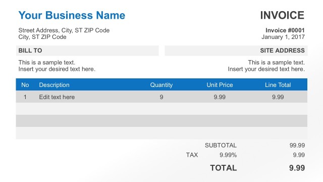 Free Business Receipt PowerPoint Template