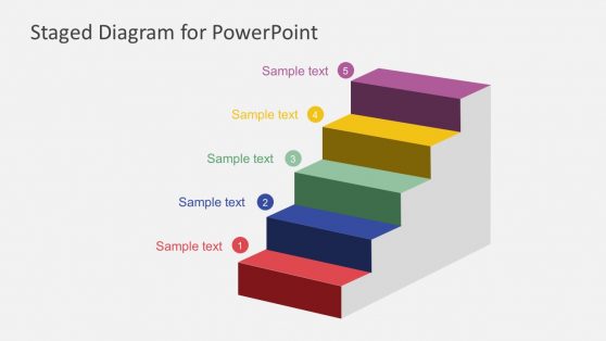 Free 5 Steps Ladder Diagram PowerPoint