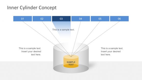 Cylinder Diagrams with 6-Steps PowerPoint