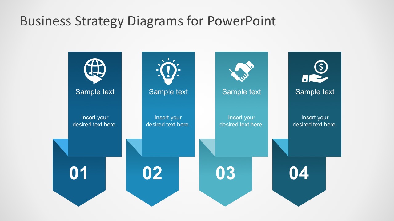 Free Paper Folded Arrow Diagrams for PowerPoint