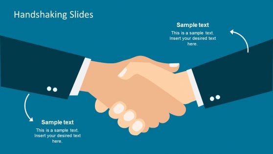 Blue Background Free Handshaking PowerPoint Design