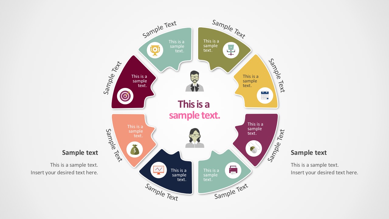 Flat 8 Step Circular Diagram Template & Google Slides