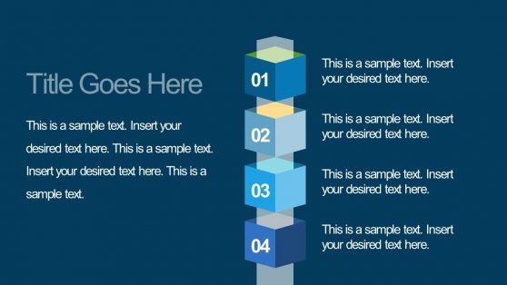 Vertical 4-Step Chart Diagrams for PowerPoint