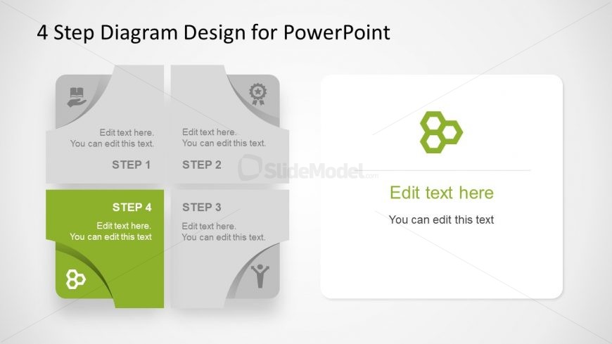 Editable Diagram 4 Step Free PowerPoint