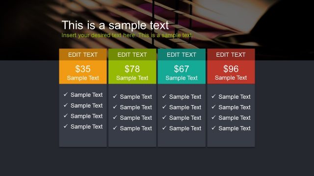 Product Comparison Table Slide