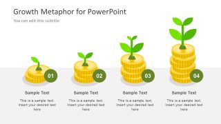 4 Step Graph of Gold Coins for Finances