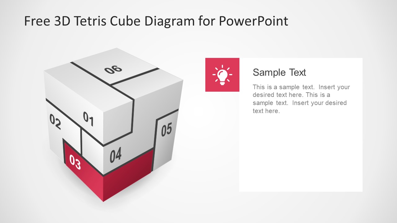 Puzzle Design PowerPoint Cube Tetris