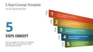 Diagram of 5 Steps PPT