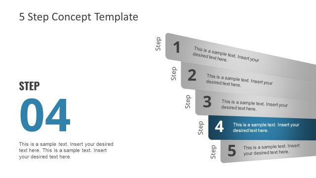 PPT Diagram of 5 Step Concept