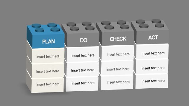 Lego Blocks Free PDCA PPT