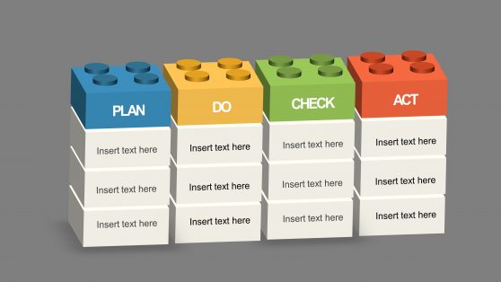 Free PDCA Lego Blocks PowerPoint Template