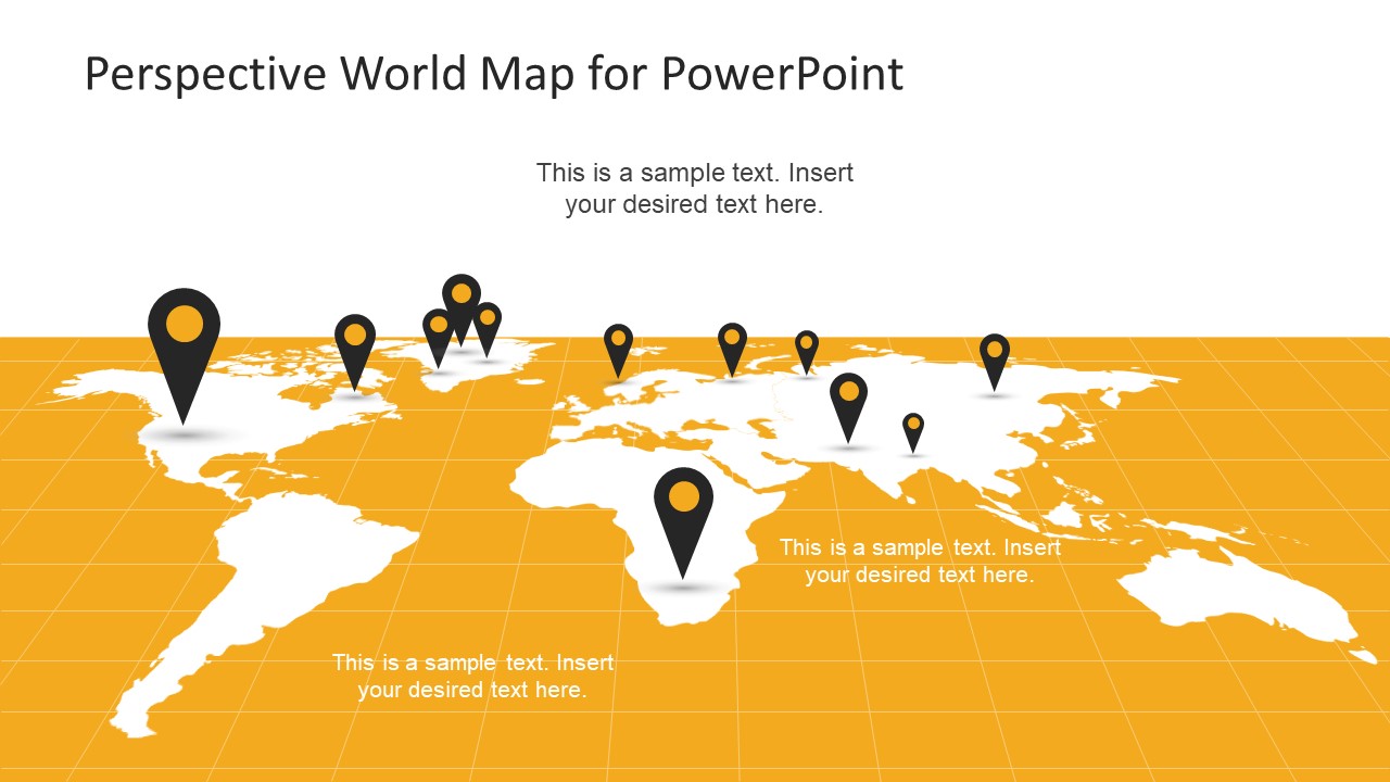 Perspective World Map Free PPT