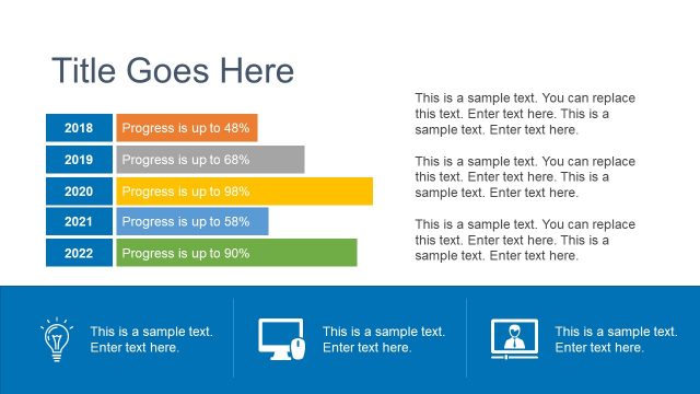 Yearly Timeline with Bar Chart PPT