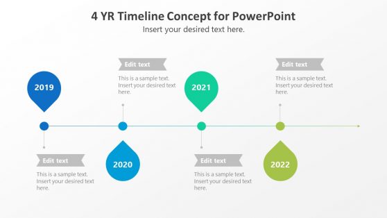 4 Steps Horizontal Timeline