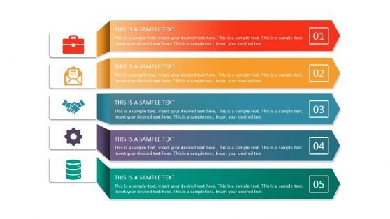 Template of 5 Arrow Segments