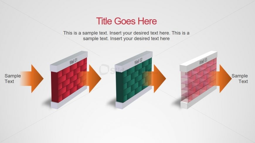 Timeline PowerPoint 3D Bricks Wall