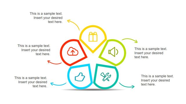 Petals 5 Steps Infographic Diagram PPT