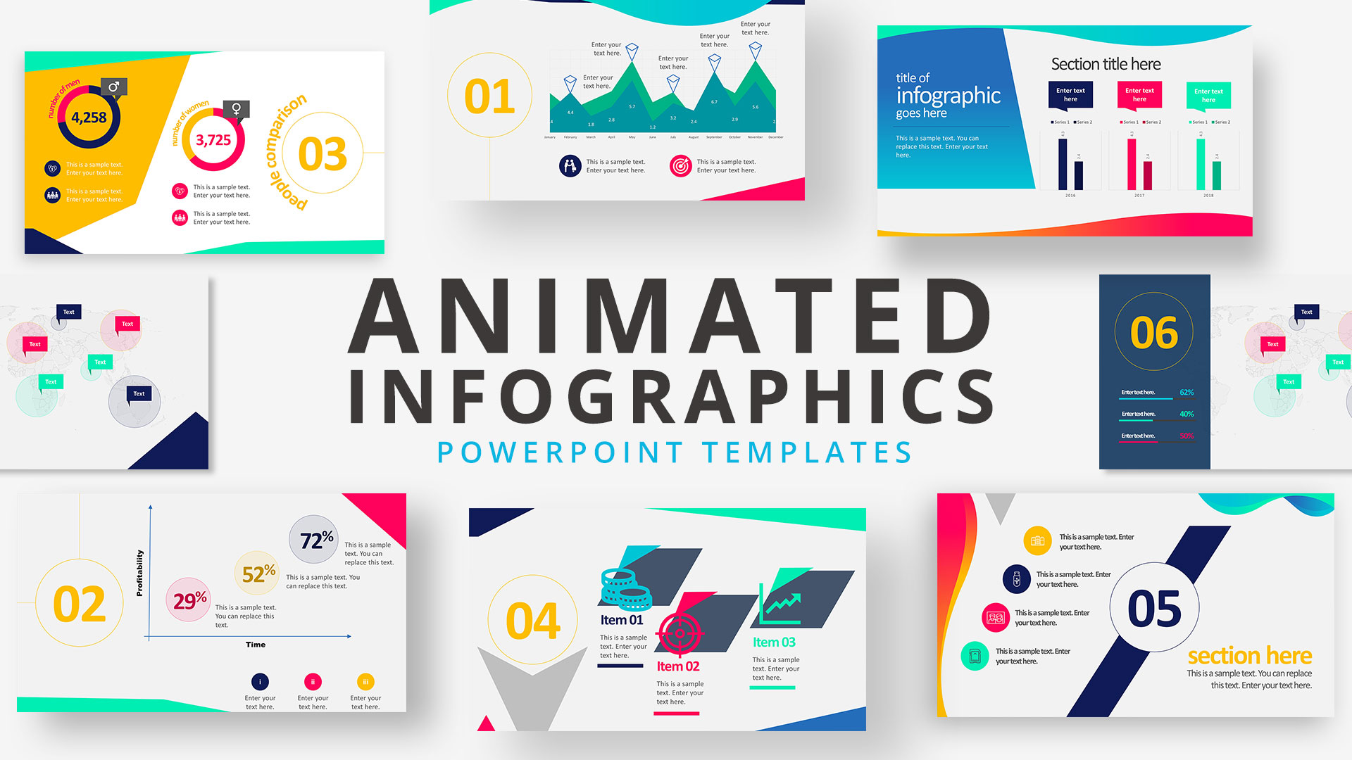 Free Animated Editable Professional Infographics PowerPoint Template