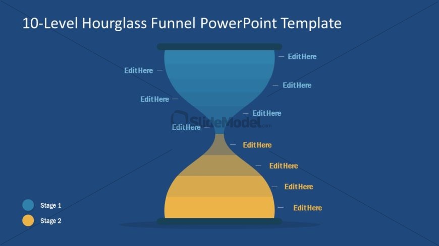 Funnel Diagram of Hourglass PowerPoint